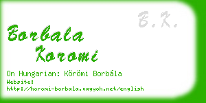 borbala koromi business card